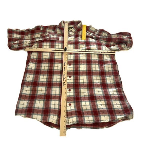 Cabela's Men's Red/White Plaid Flannel 100% Cotton Button Down Shirt Size L Tall - Picture 10 of 11